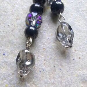 Slim & Slender Skull Dangle Earrings - Sugarskulls - Bling Glam Goth Punk Baddy